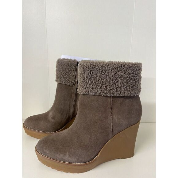 Ralph Lauren Women's Boot Steph Brown Suede Shearling Waterproof Winter - Picture 6 of 6